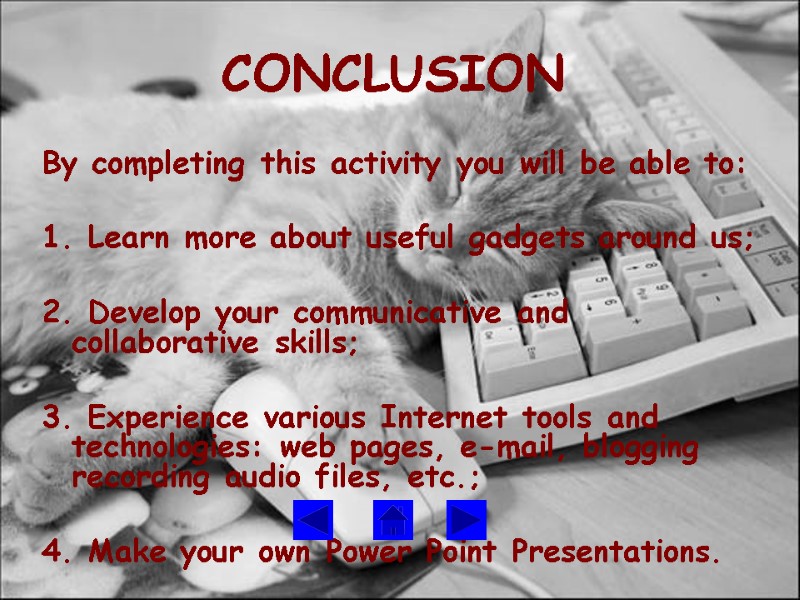 CONCLUSION By completing this activity you will be able to:  1. Learn more